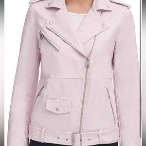 Levi’s pink vegan oversized leather moto Jackey never worn new